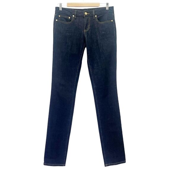 Tory Burch Jeans Low Rise Super Skinny Dark Rinse Wash Extra Long Size 28 | 6 - Picture 2 of 15